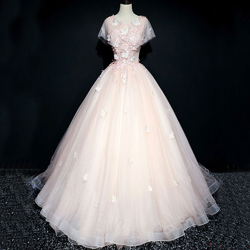 Goddiva Flared Sleeve Embroidered Maxi Bridesmaid Dress, Blush/Pink